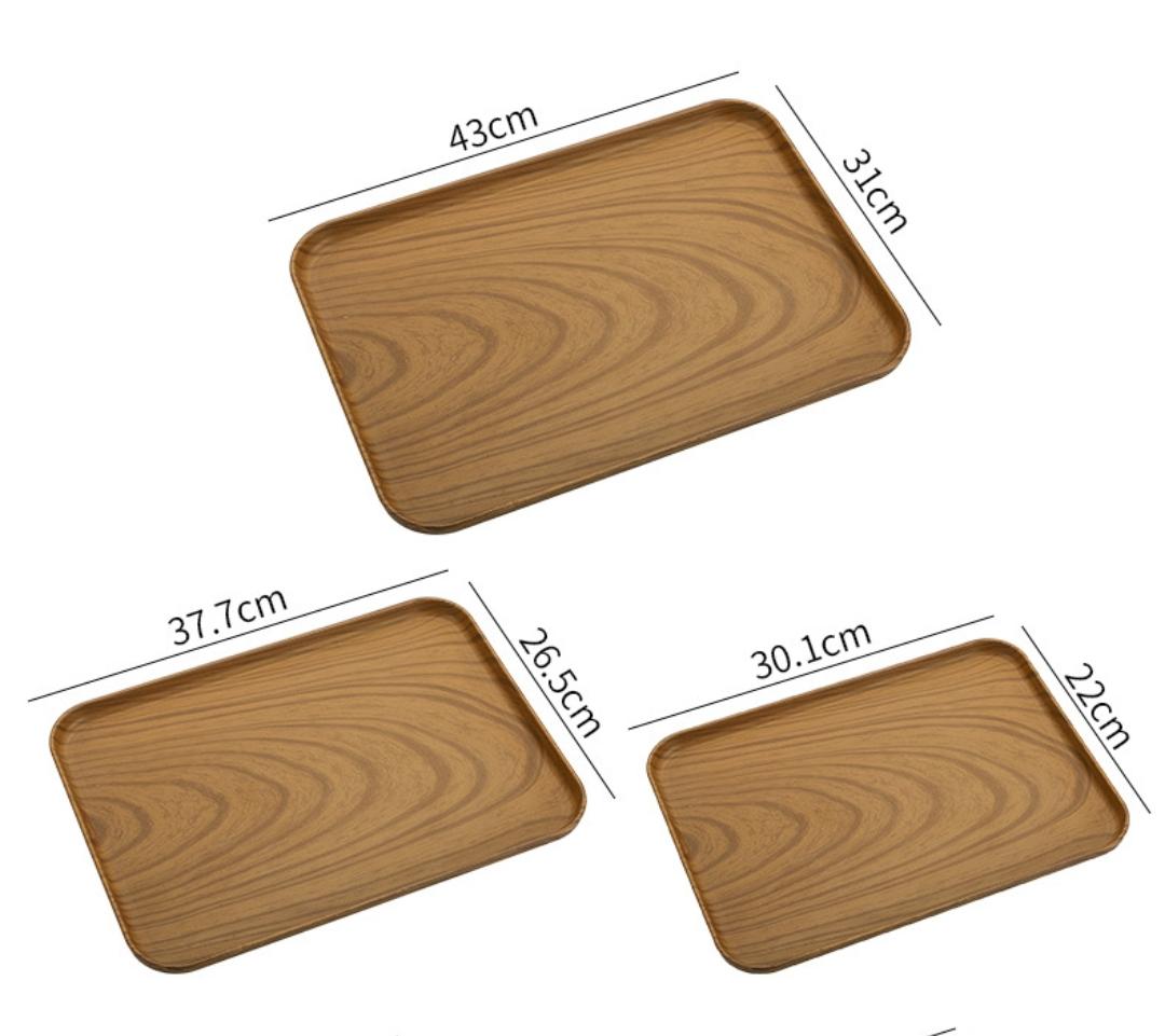 3 set wooden grain serving trays set